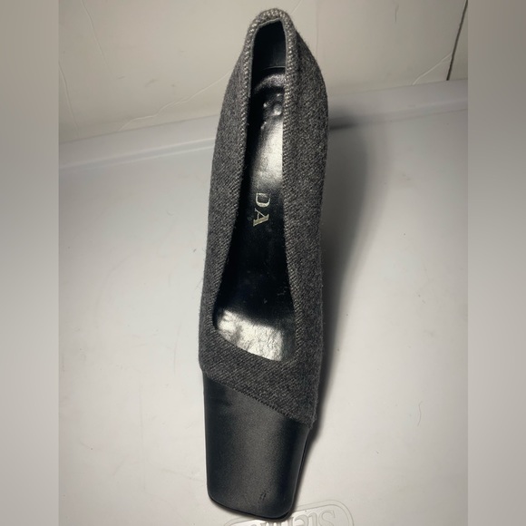 Prada charcoal gray wool pumps heels with - Picture 10 of 12